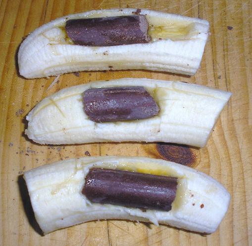 Tempura de plátano y chocolate al Oporto