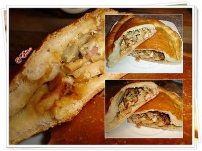 Calzone con beicon y champiñones Calzone con beicon y champiñones