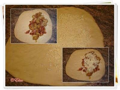 Calzone con beicon y champiñones Calzone con beicon y champiñones