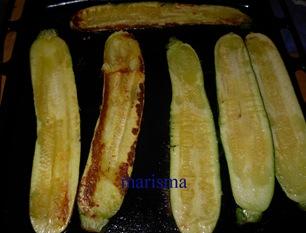 Calabacines rellenos de pollo de corral Calabacines rellenos de pollo de corral