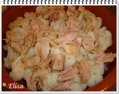 Gratinado de coliflor con bonito