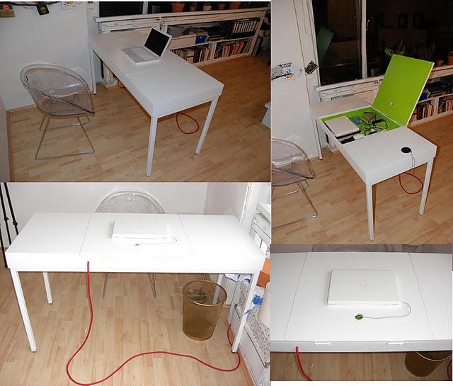Mesa escritorio para portátil con cables ocultos Mesa escritorio para portátil con cables ocultos