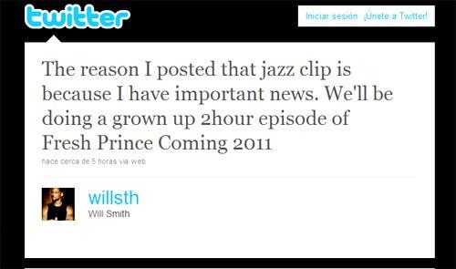 Will Smith volverá a El Príncipe de Bel-Air en un episodio especial Will Smith volverá a El Príncipe de Bel-Air en un episodio especial