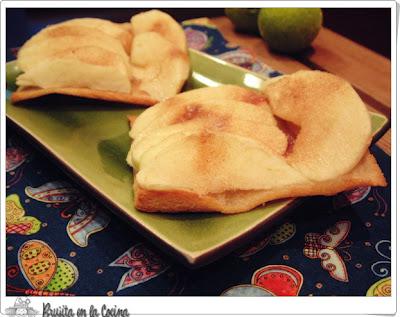 Tostada de manzana caramelizada Tostada de manzana caramelizada