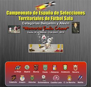 HORARIOS CAMPEONATO DE ESPAÑA DE SELECCIONES TERRITORIALES FÚTBOL SALA BENJAMÍN Y ALEVÍN EN CEUTA HORARIOS CAMPEONATO DE ESPAÑA DE SELECCIONES TERRITORIALES FÚTBOL SALA BENJAMÍN Y ALEVÍN EN CEUTA