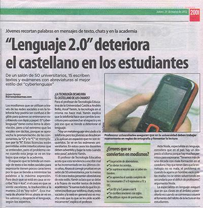 LA TECNOLOGÍA DETERIORA EL CASTELLANO EN NUESTROS JOVENES LA TECNOLOGÍA DETERIORA EL CASTELLANO EN NUESTROS JOVENES