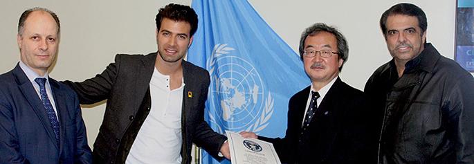 Jencarlos Canela visita la ONU tras romper récord Guinness