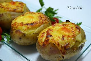 Patatas gratinadas rellenas de Pechuga de Pavo Patatas gratinadas rellenas de Pechuga de Pavo