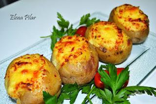 Patatas gratinadas rellenas de Pechuga de Pavo Patatas gratinadas rellenas de Pechuga de Pavo