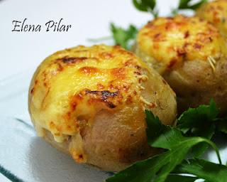Patatas gratinadas rellenas de Pechuga de Pavo Patatas gratinadas rellenas de Pechuga de Pavo