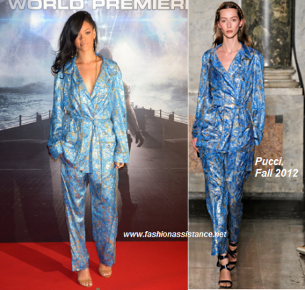 Rihanna en pijama en el estreno mundial de Battleship