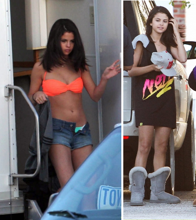 Selena Gómez lució tipazo en bikini en el set de Spring Breakers