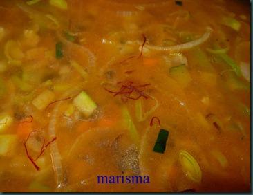 Arroz integral con verduras y puerro frito Arroz integral con verduras y puerro frito