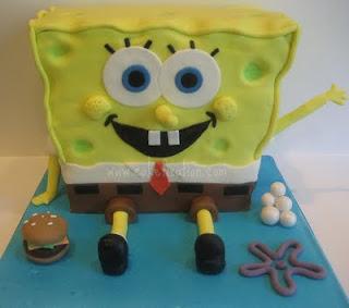 Paso a paso: Tarta fondant de Bob Esponja sentado