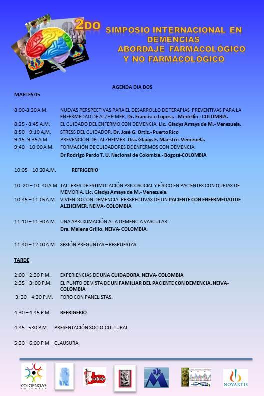 2 Simposio Internacional en Demencias en Colombia Segundo día 2012 2 Simposio Internacional en Demencias en Colombia 2012
