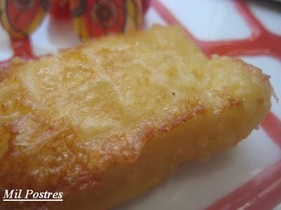 Crema frita con salsa de fresas Crema frita con salsa de fresas