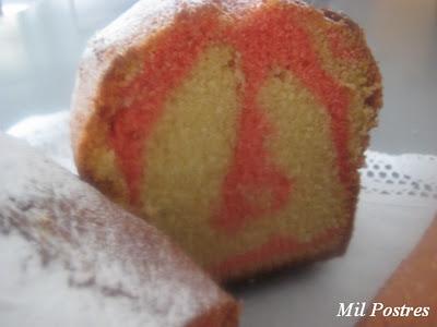 Cuatro cuartos de vainilla y frambuesa Cuatro cuartos de vainilla y frambuesa