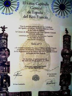 Constituido el Soberano Capítulo “Sirio” del Rito Francés Constituido el Soberano Capítulo “Sirio” del Rito Francés