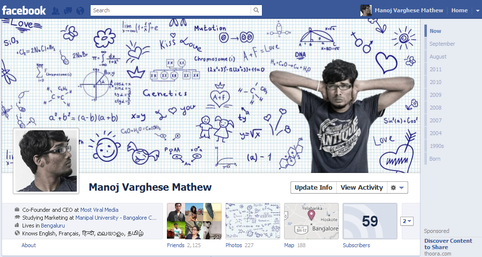 Manoj Varghese Mathew mvm facebook timeline layout1 40 Creative Examples of Facebook Timeline Designs