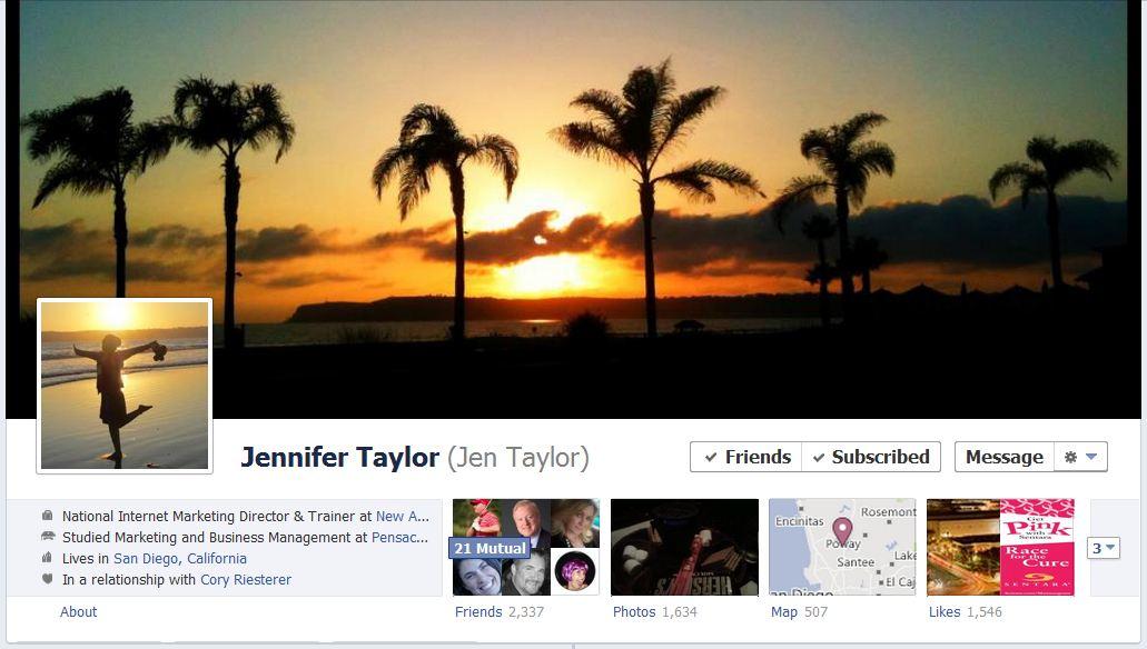 Jennifer Taylor jen facebook1 40 Creative Examples of Facebook Timeline Designs