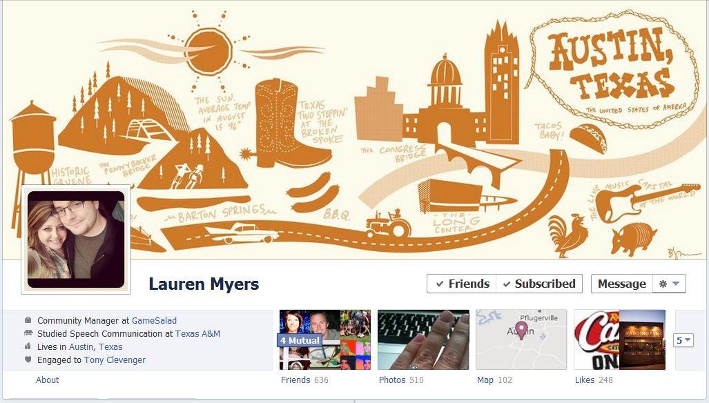 Lauren Myers lauren facebook1 40 Creative Examples of Facebook Timeline Designs