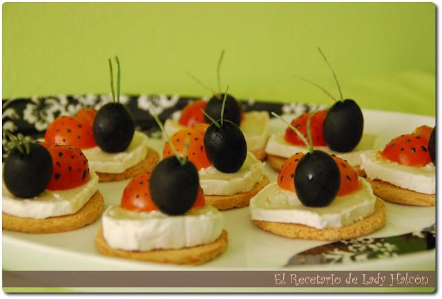 Mariquitas de tomate, queso y aceitunas Mariquitas de tomate, queso y aceitunas