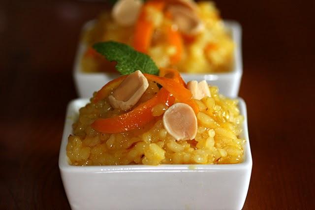 Arroz con naranja y azafrán