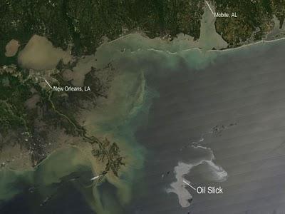 Imagen satélite del vertido de crudo en el Golfo de México (II)