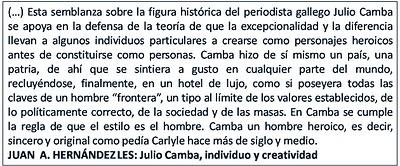 IMÁGENES Y PALABRAS: JULIO CAMBA, RAMÓN CASAS Y JULIO ANTONIO