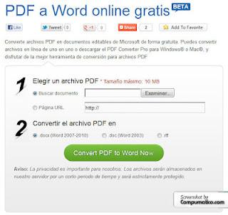 Convertir PDF a Word Gratis Online