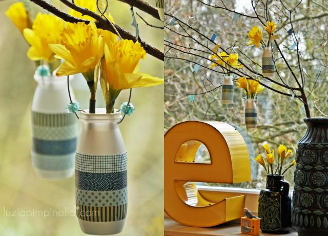 Diy: Washitape + botecitos=mini jarrones Diy: Washitape + botecitos=mini jarrones