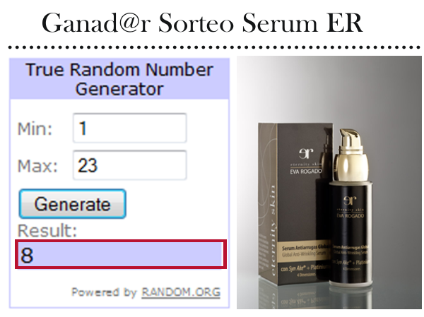 Ganador Sorteo Serum ER. Ganador Sorteo Serum ER.