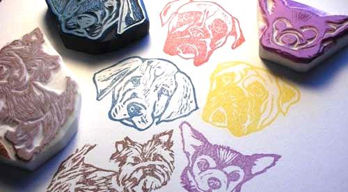 Sellos de estampar perros Imprime la naturaleza