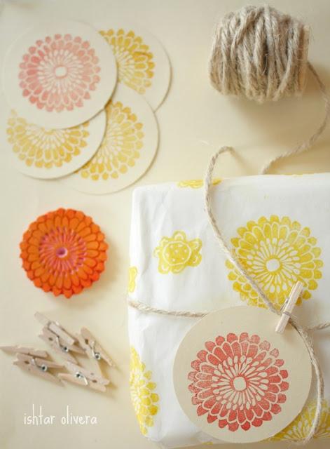 Sello para estampar girasoles Imprime la naturaleza