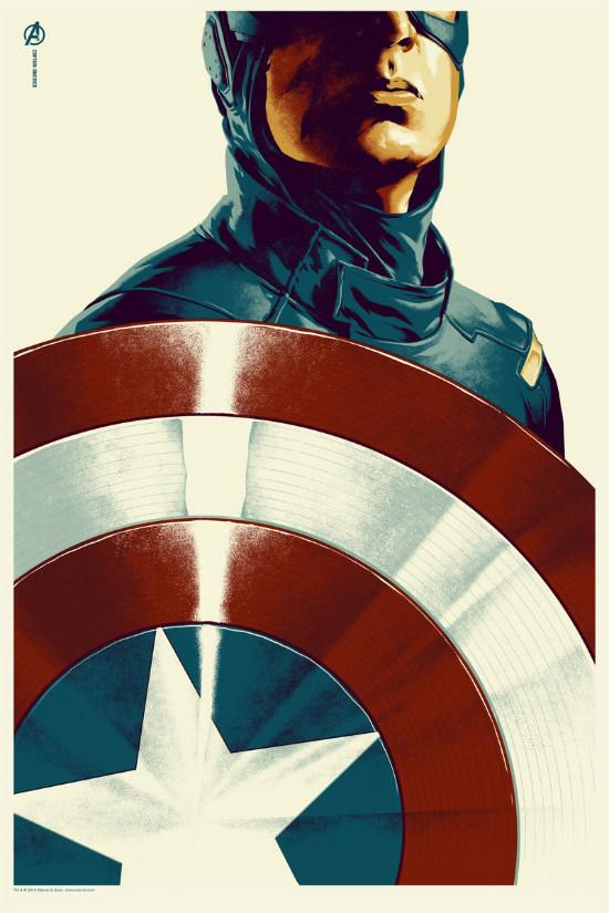 AVENGERS_captain_america_mondo1 Espléndidos carteles Mondo dedicados a ‘Los Vengadores’