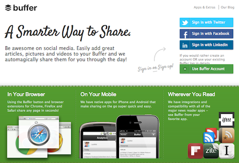 Buffer, aplicacion para programar tweets y actualizaciones de estado en las redes sociales Herramientas para ahorrar tiempo en las redes sociales: Buffer