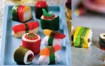 Brochetas, centros y tartas realizadas con chuches