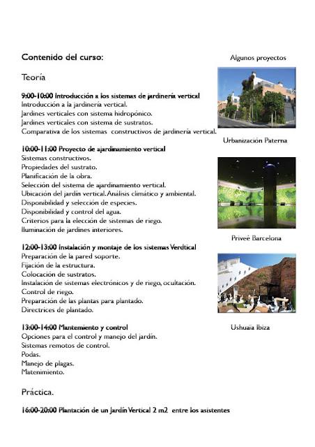 Curso intesivo de jardinería vertical. Mataró, Barcelona. 15 de Junio de 2012. Cursos de jardinería vertical