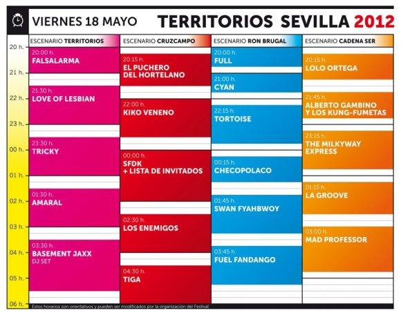 Ya se conocen los horarios para el Territorios Sevilla 2012