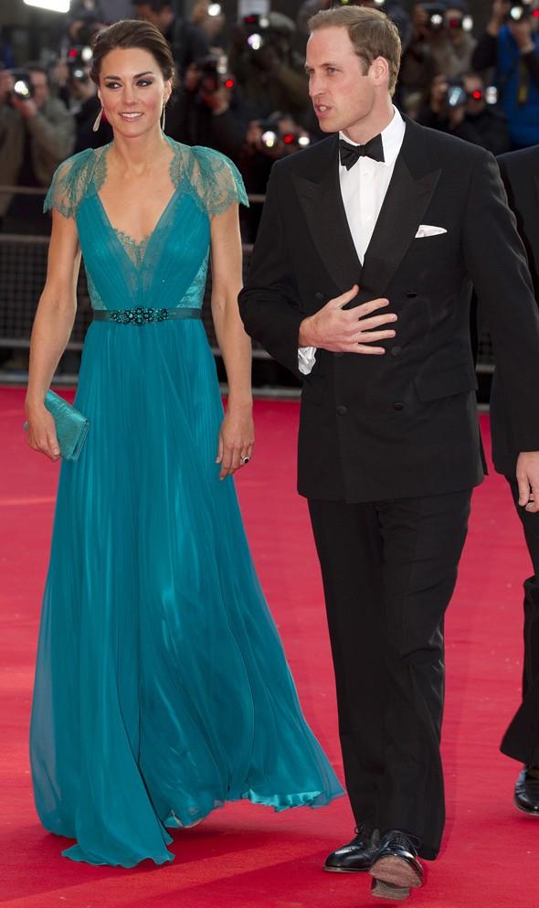 Luscious in lace: Duchess Kate shines in teal