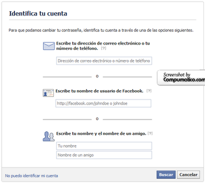 Como recuperar tu cuenta de Facebook