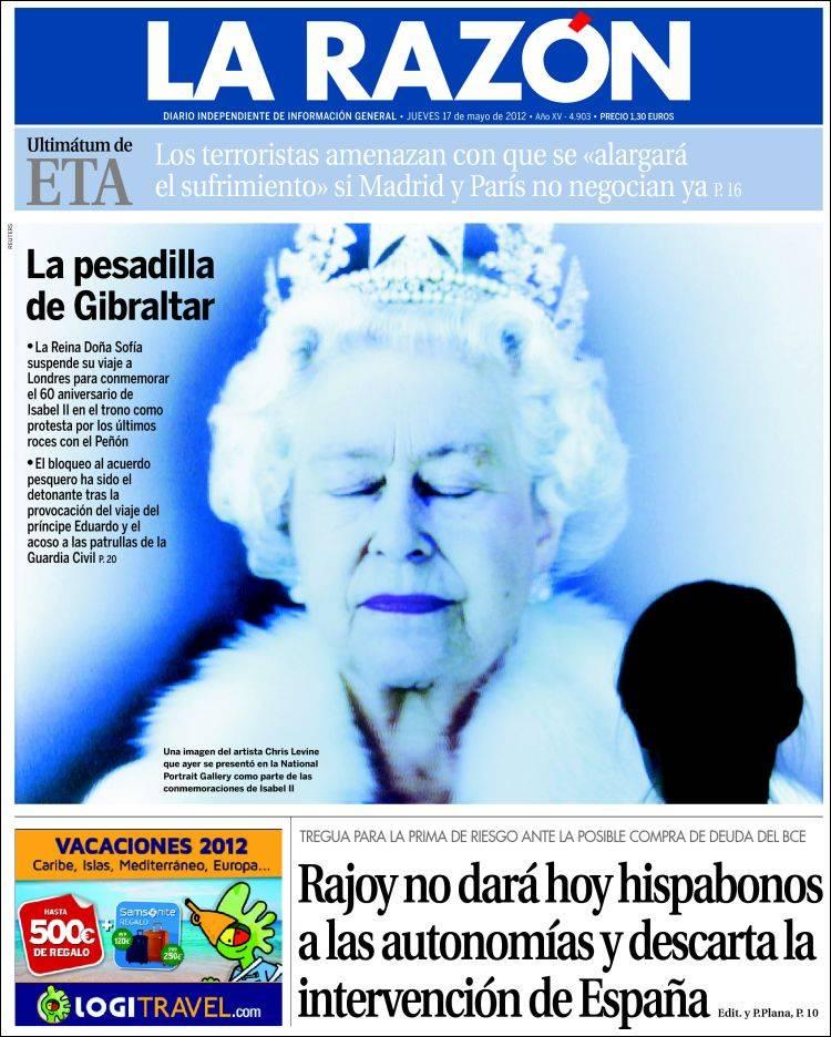 Mas sobre Gibraltar: El Gobierno suspende un viaje a Londres de la Reina tras los roces por Gibraltar