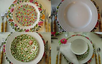 Una misma vajilla, dos decoraciones de mesa diferentes Una misma vajilla, dos decoraciones de mesa diferentes