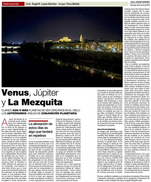 Venus, Júpiter y la Mezquita de Córdoba