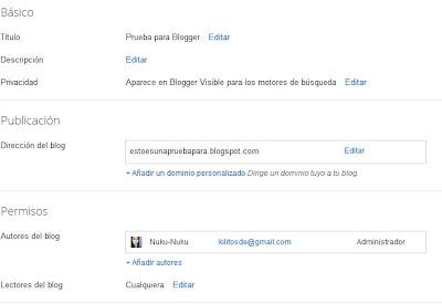 Tutorial Blogger: Comenzar un Blog II