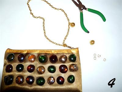 DIY - Clutch dorado con gemas de vidrio