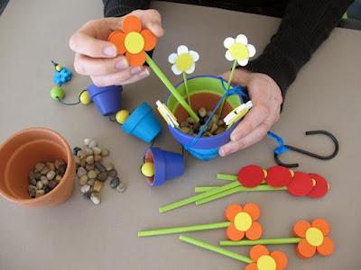 Campana de viento para jardín con macetas Campana de viento para jardín con macetas