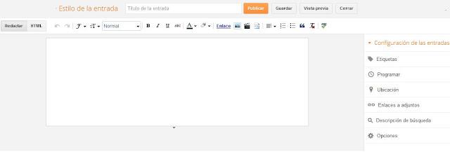 Editor de Blogger Blogger editor de entradas
