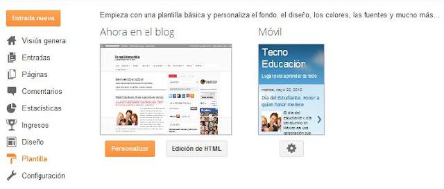 Plantilla personalizada Blogger Blogger insertar plantilla personalizada