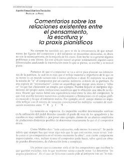 Comentarios sobre las relaciones existentes entre el pensamiento, la escritura y la práxis pianísticos, por Agustín Manuel Martínez